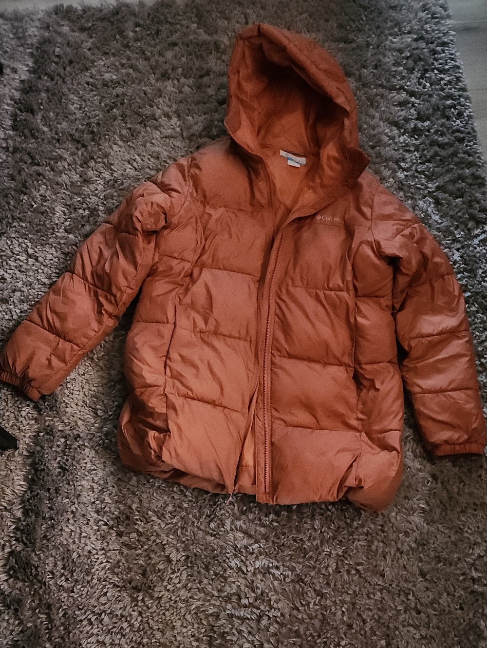 Columbia Women's Hooded Puffer Jacket in Rust